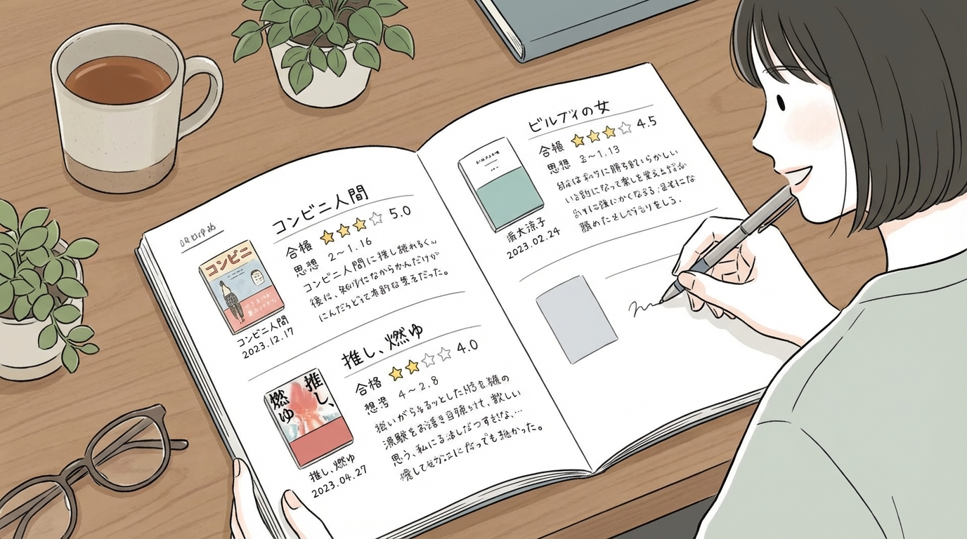 読書記録ノートのサンプルページ