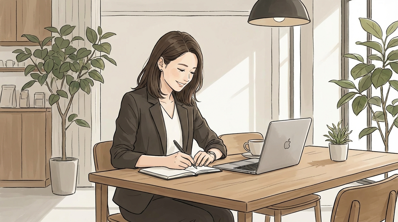 週間レビューを行っているビジネスパーソンのイメージ