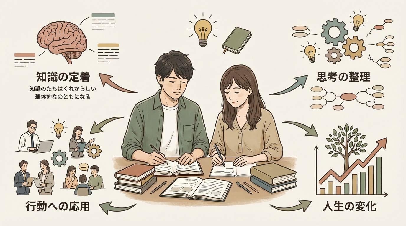 読書ノートのメリットを表す図解