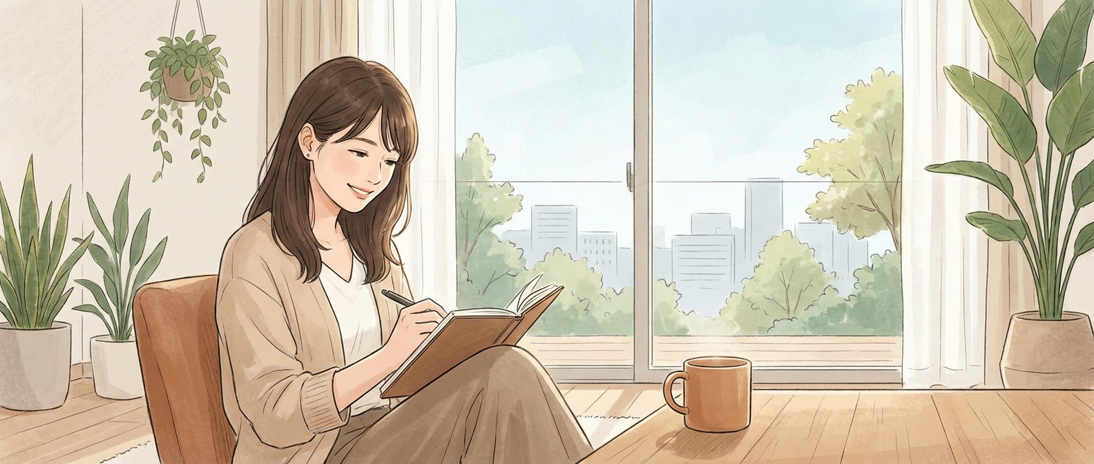 ストレスが軽減されリラックスしている様子のイメージ