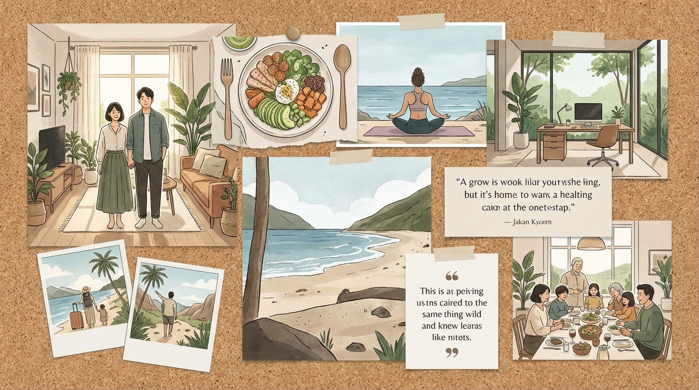 理想のライフスタイルを表すコラージュ画像