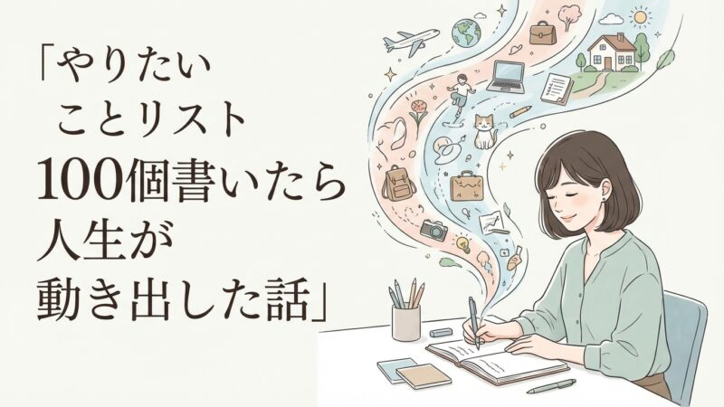 やりたいことリスト100個書いたら人生が動き出した話