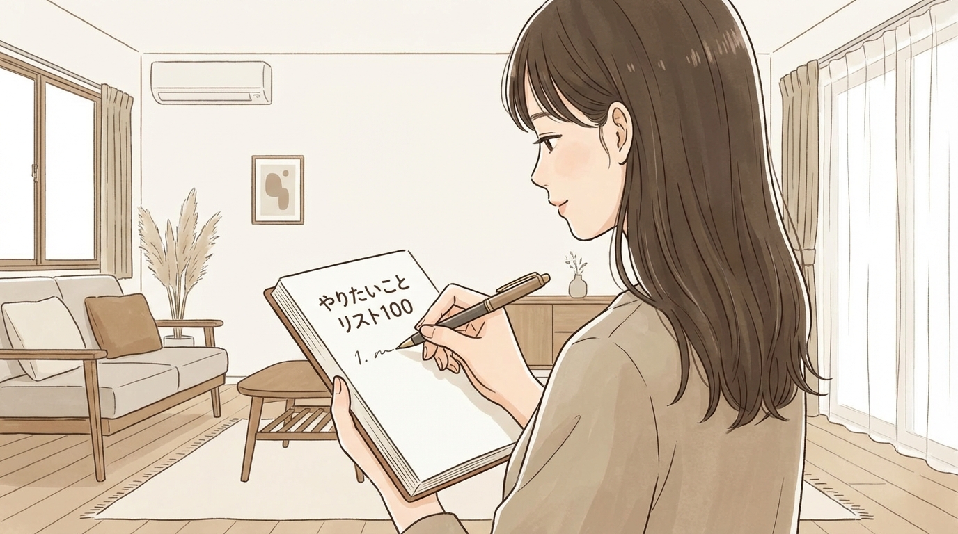 やりたいことリストのノートとペンのイメージ写真