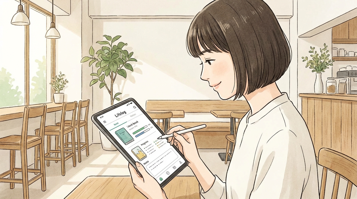 Lifelogの読書記録機能を使っている画面