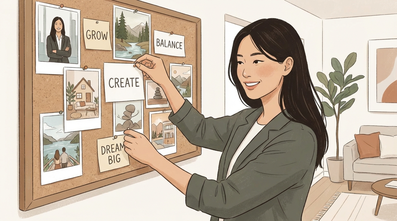 目標に向かって歩み出す社会人女性のイラスト