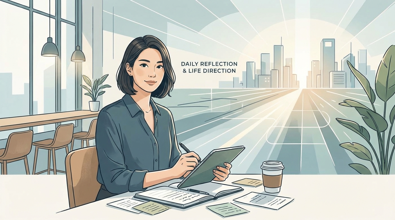 キャリアチェンジに成功した女性のイメージイラスト