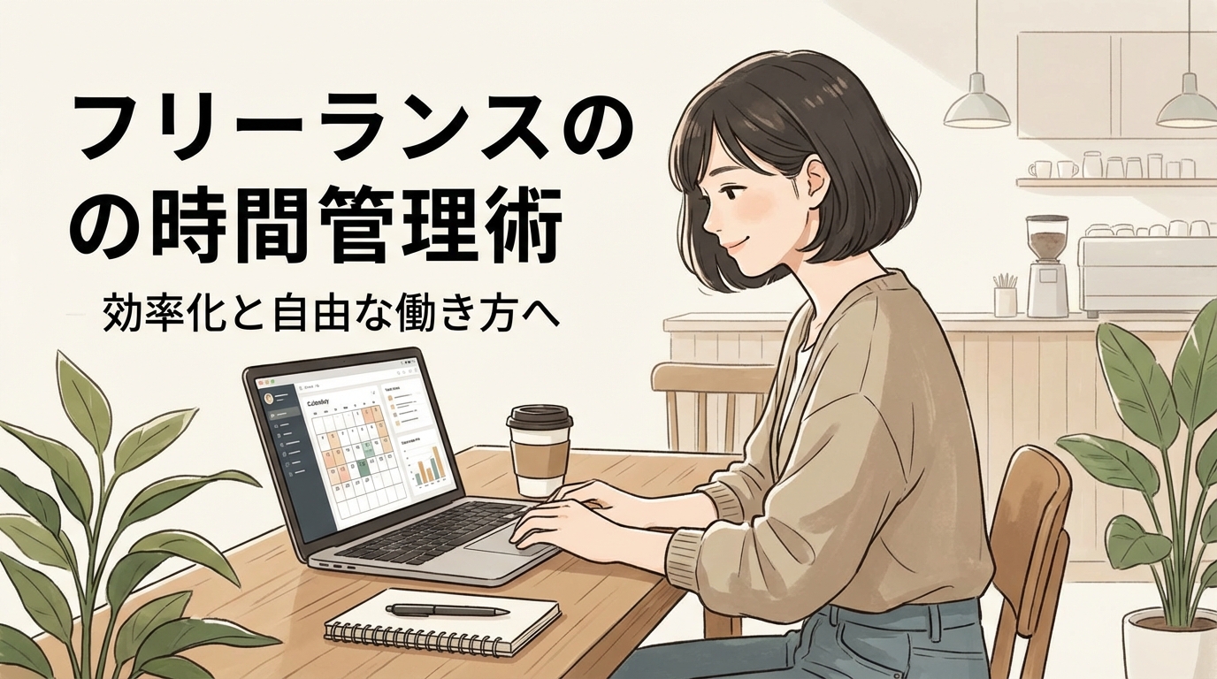 フリーランスがノートパソコンで時間管理をしている様子