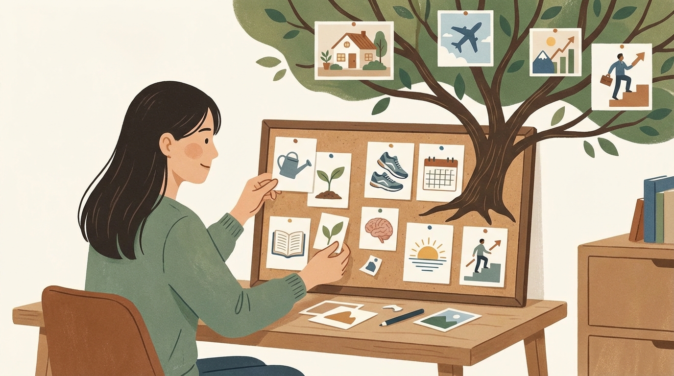 習慣化と成長を表すイラスト